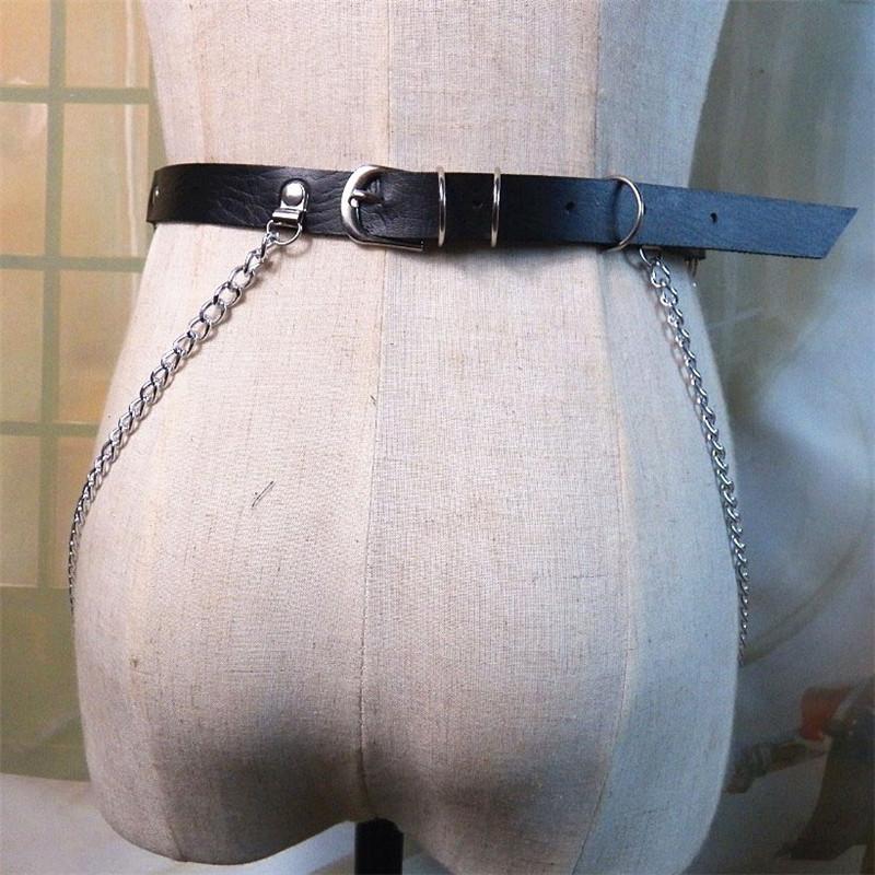 Women Faux Leather Link Chains Body Harness with Chains / Rock Star Fashion for Girls - HARD'N'HEAVY