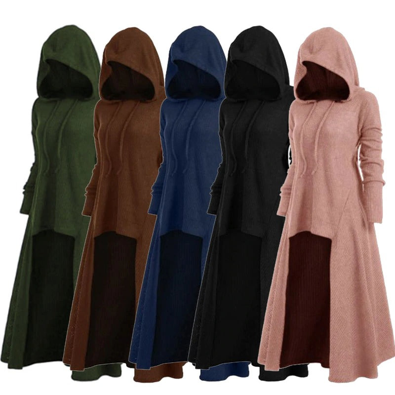 Women’s Gothic hoodies coat dress in 6 colors, long sleeve and pullover style with a stylish hood.