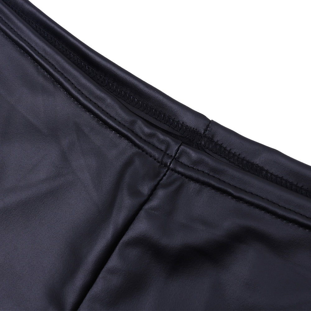 Women Patent Leather Hot Short Shorts / Lace-Up Bandage at Sides Sexy Shorts Panties - HARD'N'HEAVY