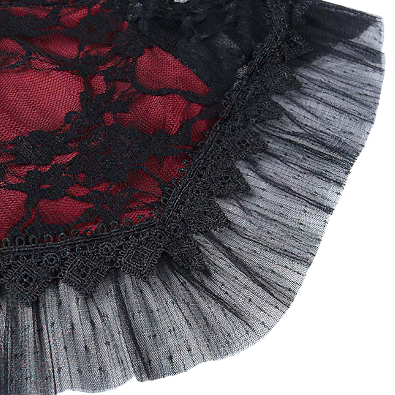 Women Rock Style Top Of Lace And Cross Decorate / Gothic Streetwear Backless And Straps - HARD'N'HEAVY