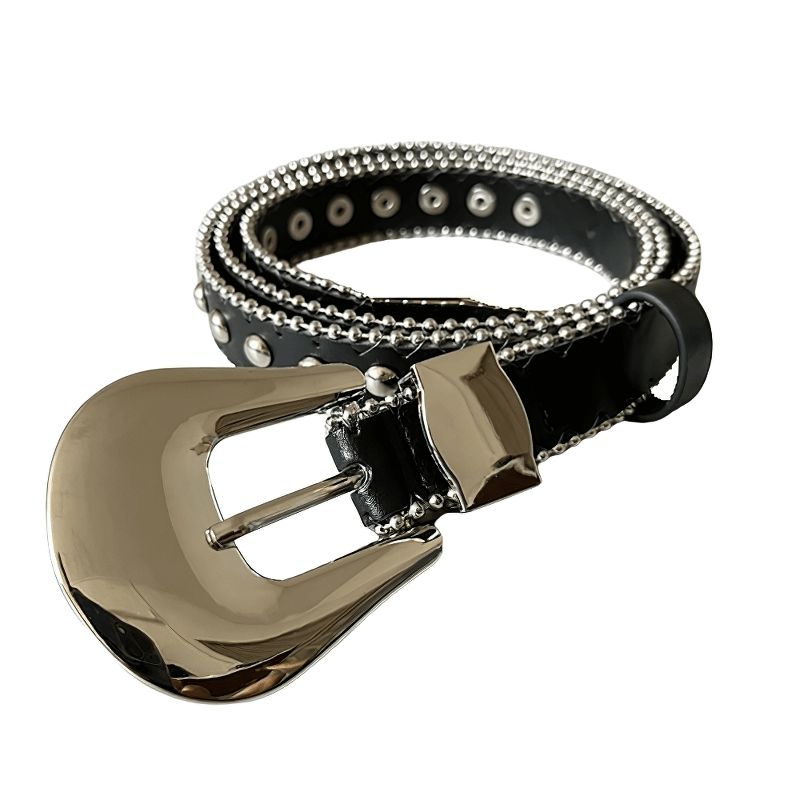 Women's Circular Rivets Belt With Simple Buckle / Punk Stylish Accessories - HARD'N'HEAVY