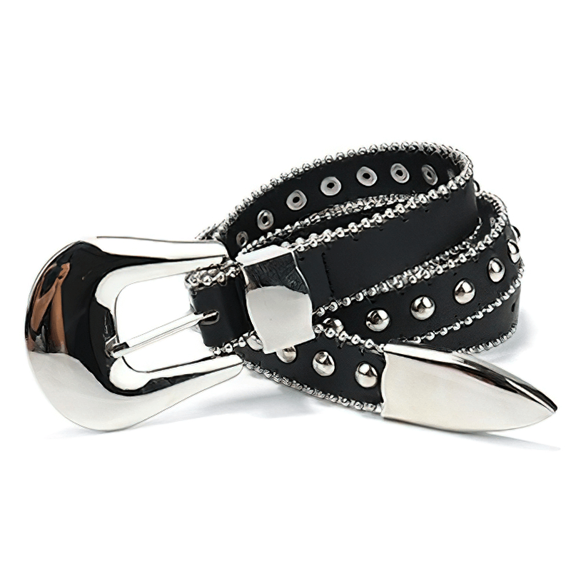 Women's Circular Rivets Belt With Simple Buckle / Punk Stylish Accessories - HARD'N'HEAVY