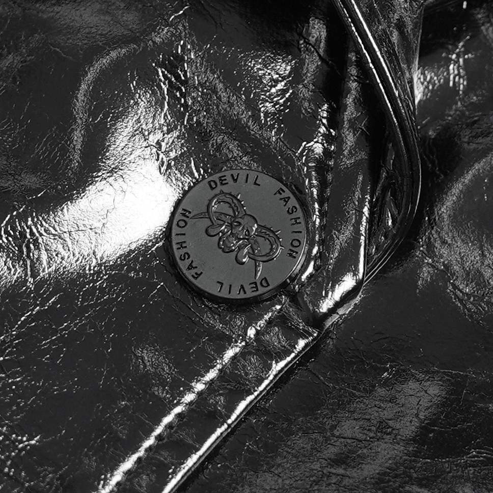 Trench Cyberpunk en Similicuir pour Femmes avec Boucles