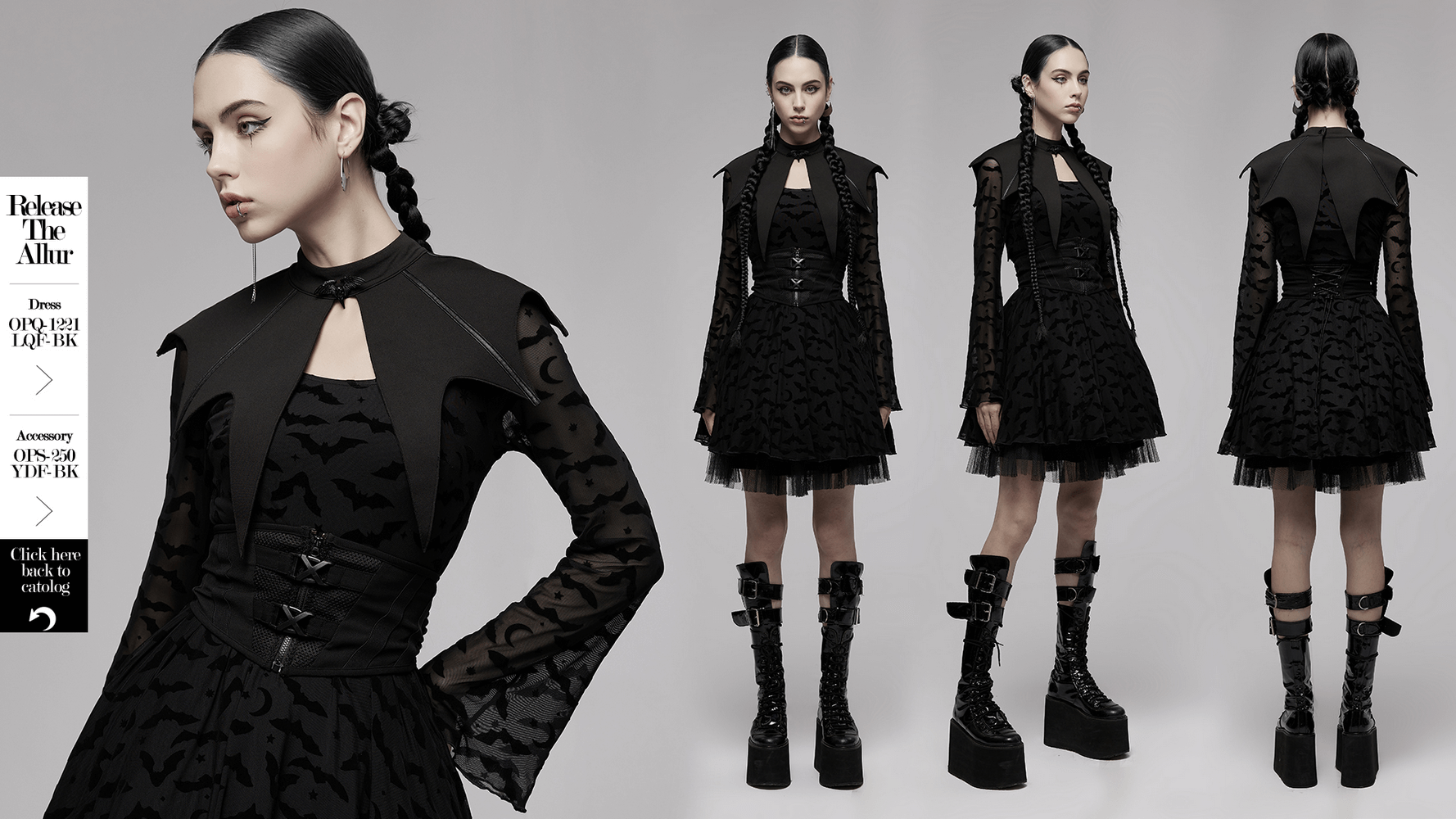 Edgy women's dark gothic bat cape with wing design and detachable pin for a mysterious punk look.