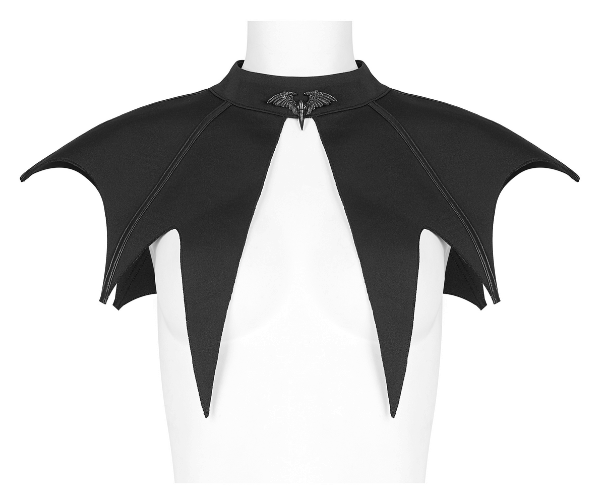 Women's Dark Gothic Bat Cape with Detachable Pin, dramatic bat wing design for edgy style