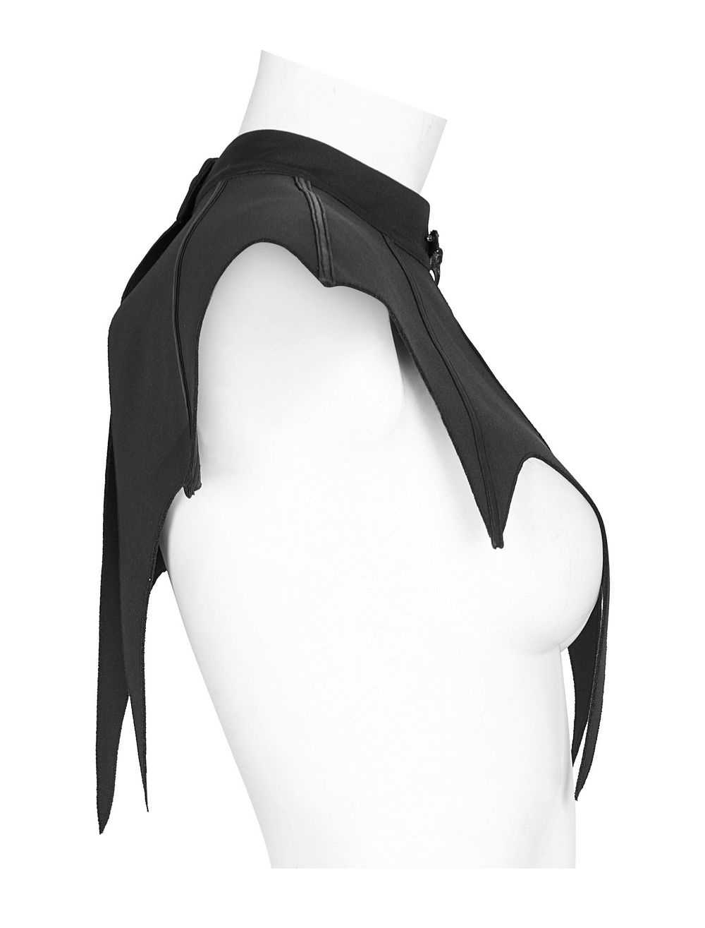 Women's Dark Gothic Bat Cape showing dramatic bat wing design and adjustable collar for a perfect fit.