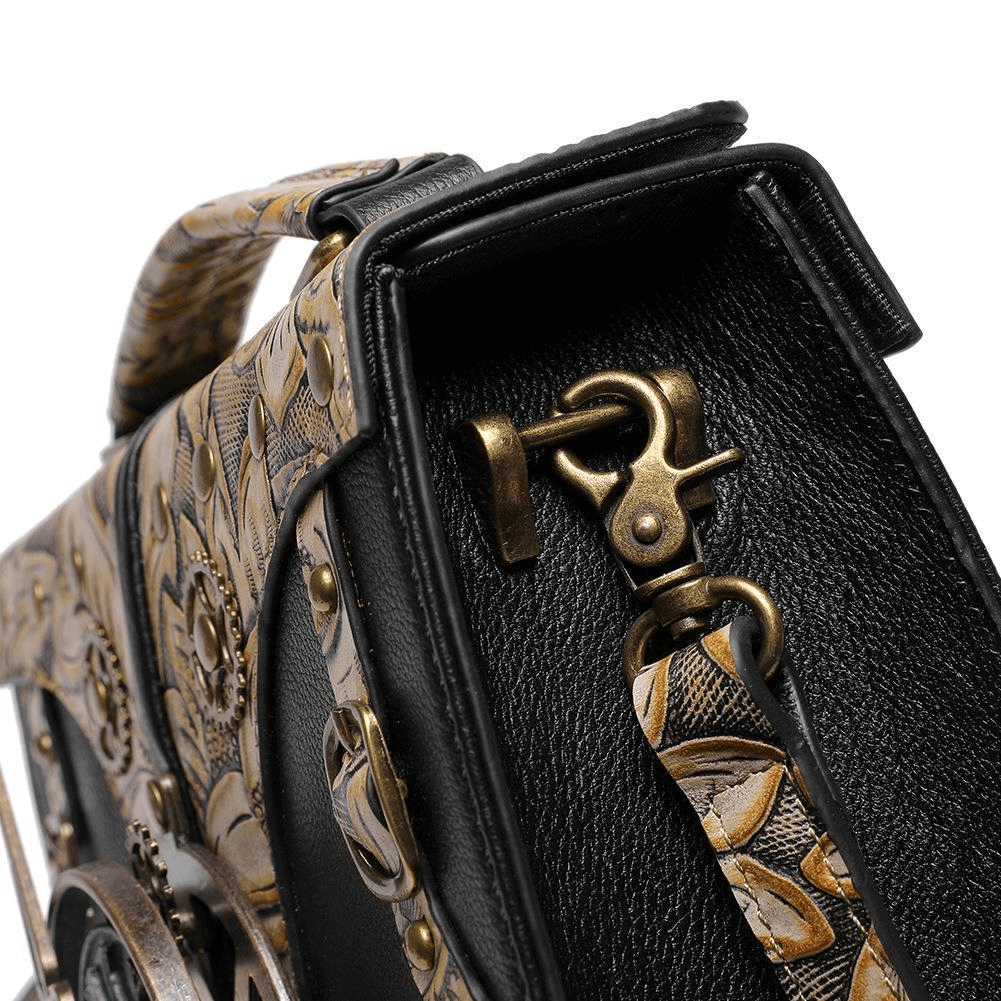 Women's Embossed Splice Small Handbag / Vintage One Shoulder Bag - HARD'N'HEAVY