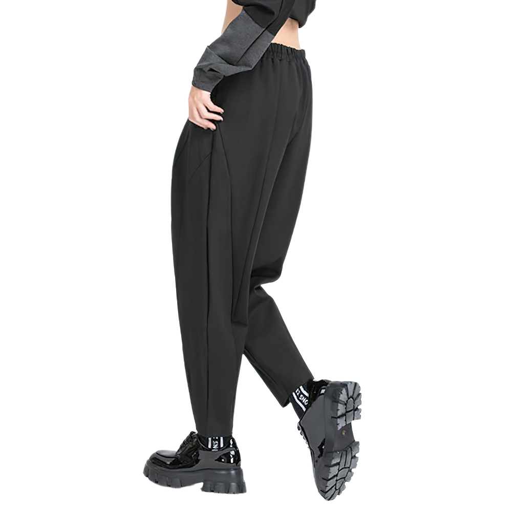 Women's Fashion Loose Fit Pants / High Waist Black Long Harem Trousers - HARD'N'HEAVY