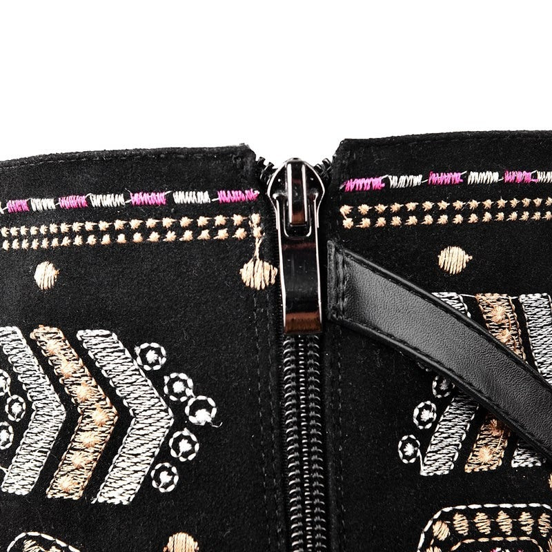 Women's Genuine Leather Western Boots / High Elegant Embroidered  Shoes - HARD'N'HEAVY