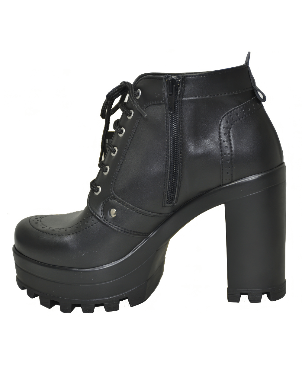 Women's Stylish Black Platform Booties for Chic Statement