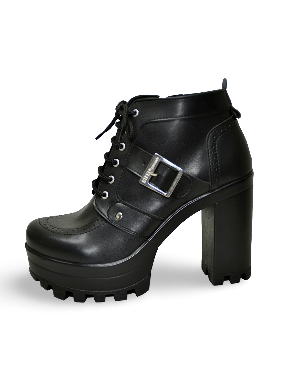 Women's Stylish Black Platform Booties for Chic Statement