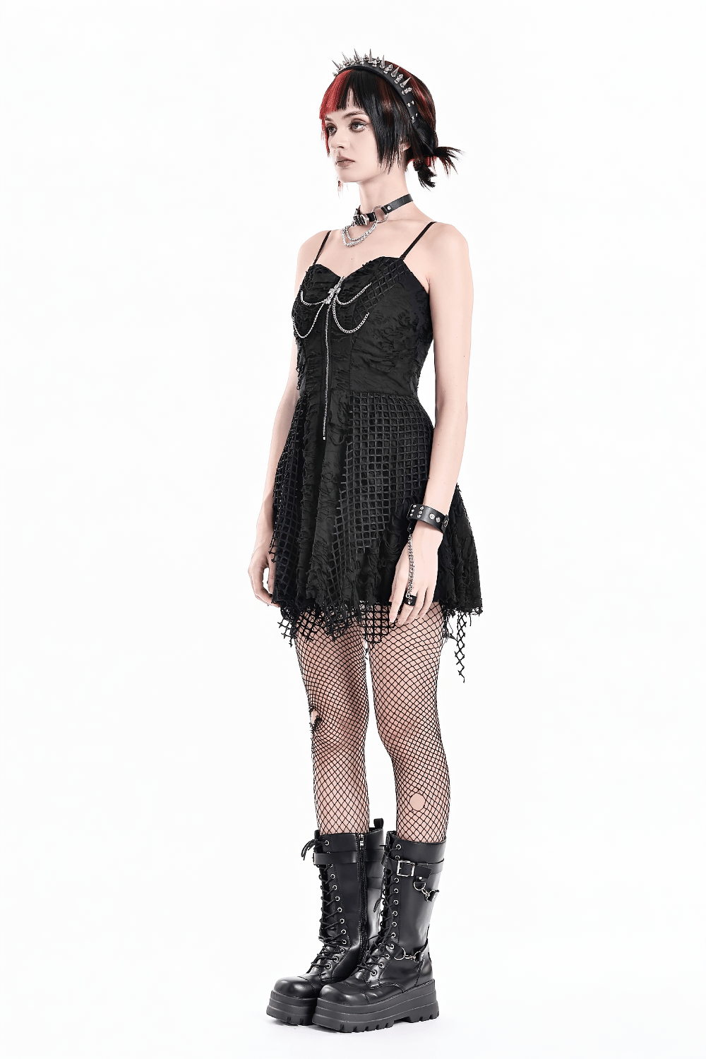 Damen Gothic-Korsett-Top aus Kunstleder mit Schnürung