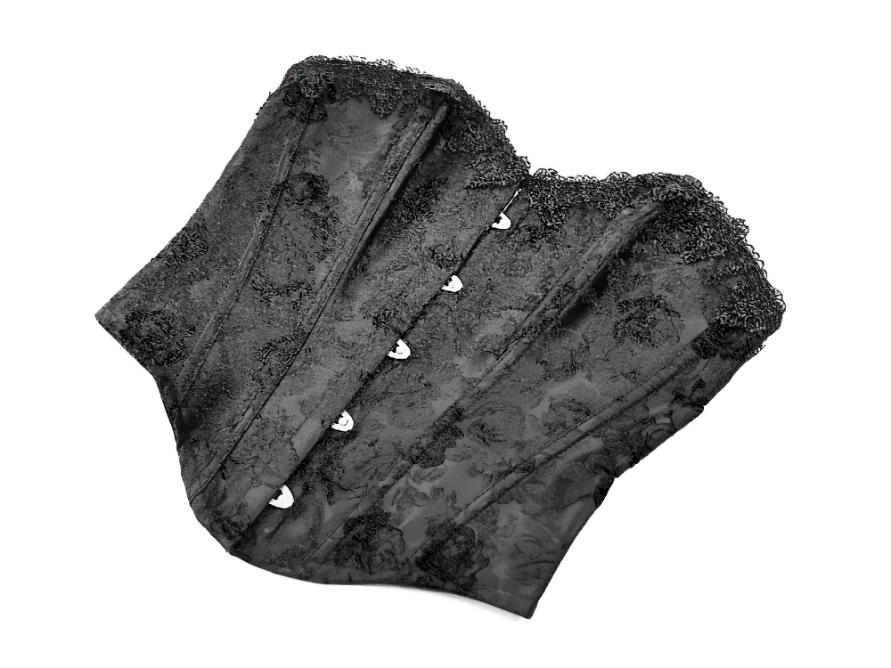 Women's Gothic Jacquard Overbust Corset with Lace