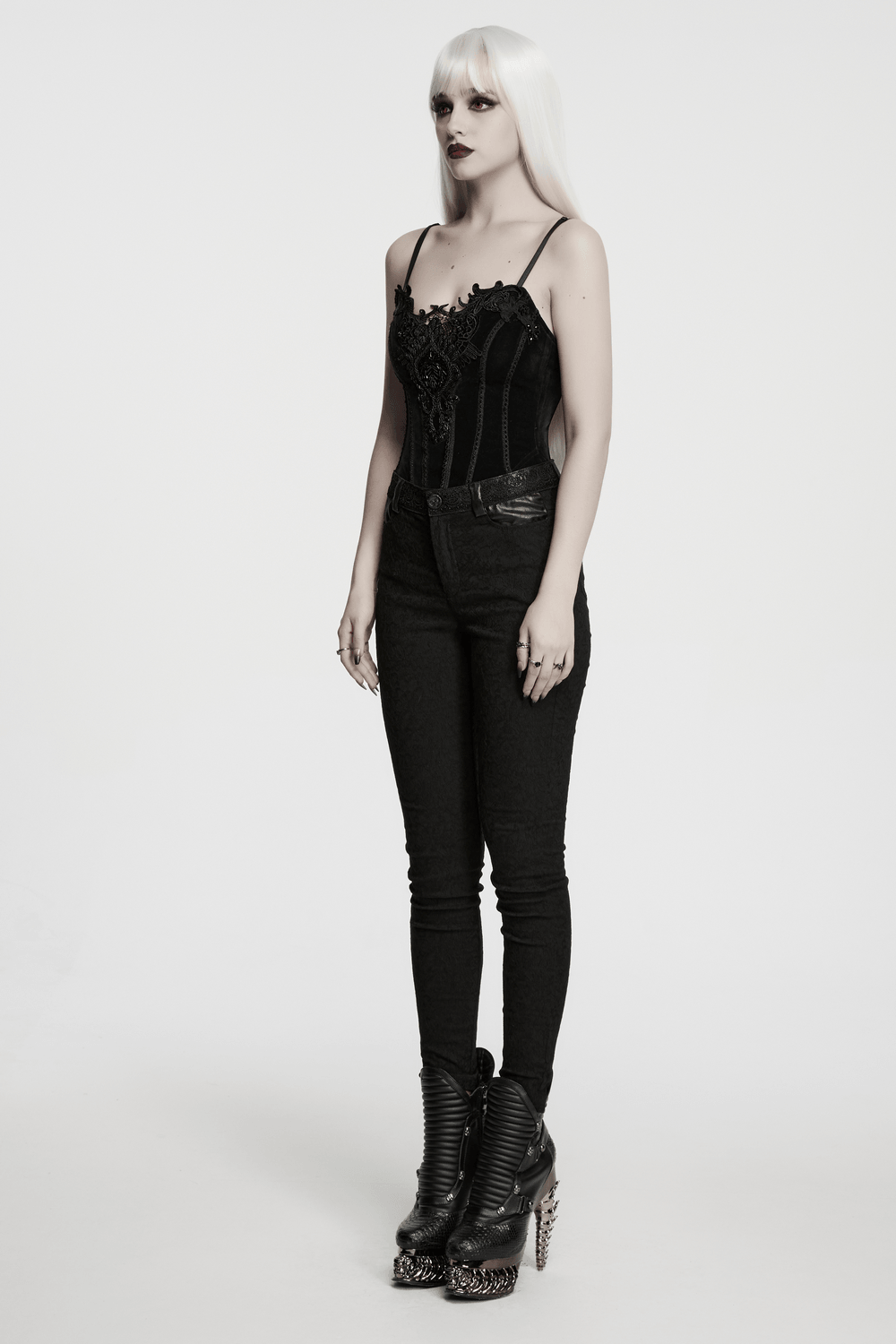 Women's Gothic Jacquard Slim Fit Tapered Pants