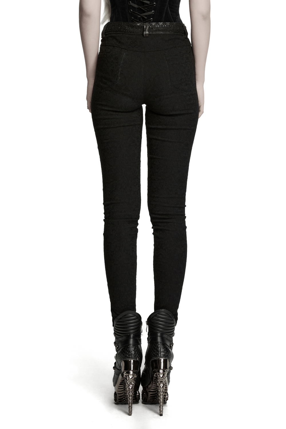 Women's Gothic Jacquard Slim Fit Tapered Pants