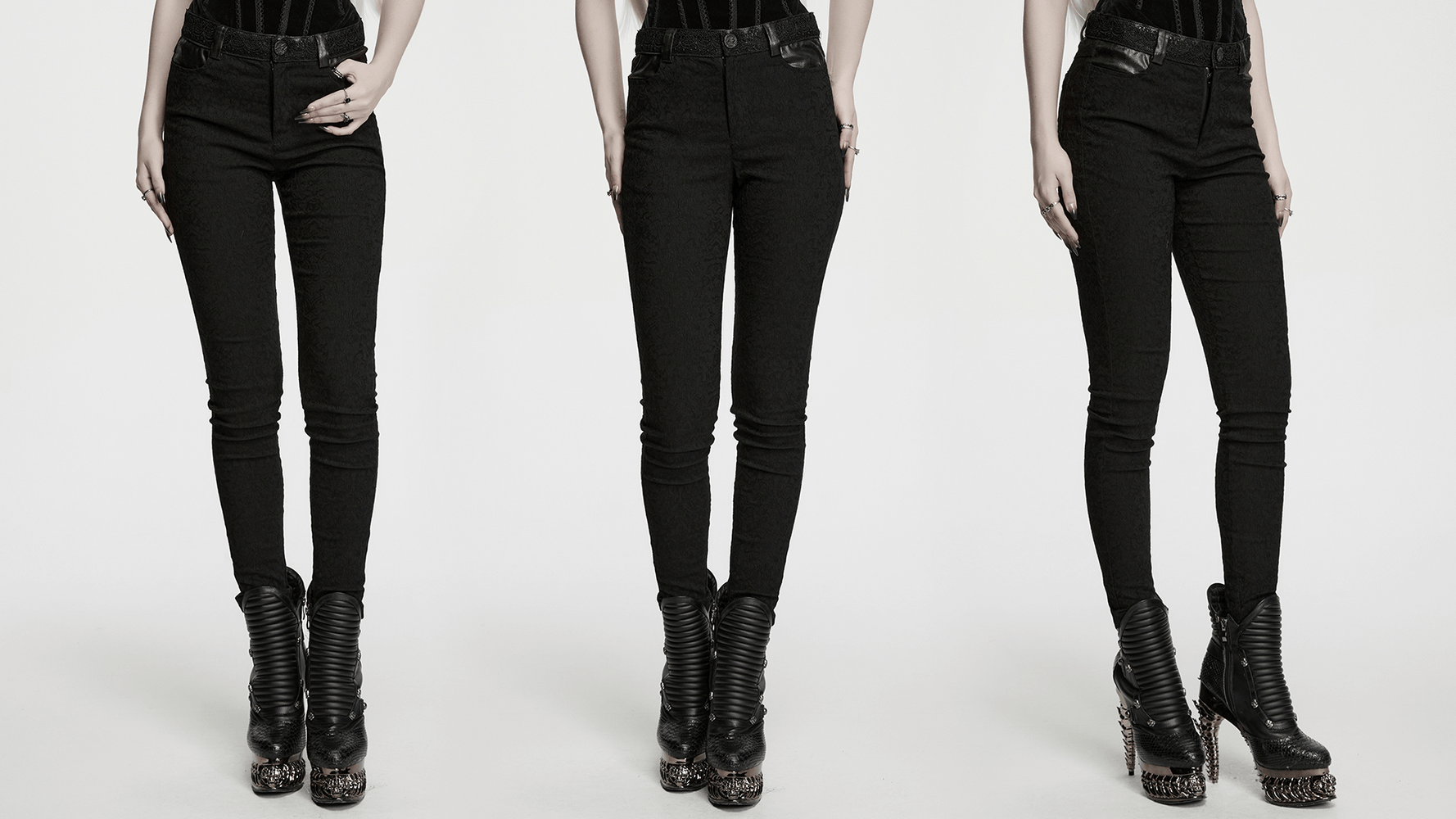 Women's Gothic Jacquard Slim Fit Tapered Pants