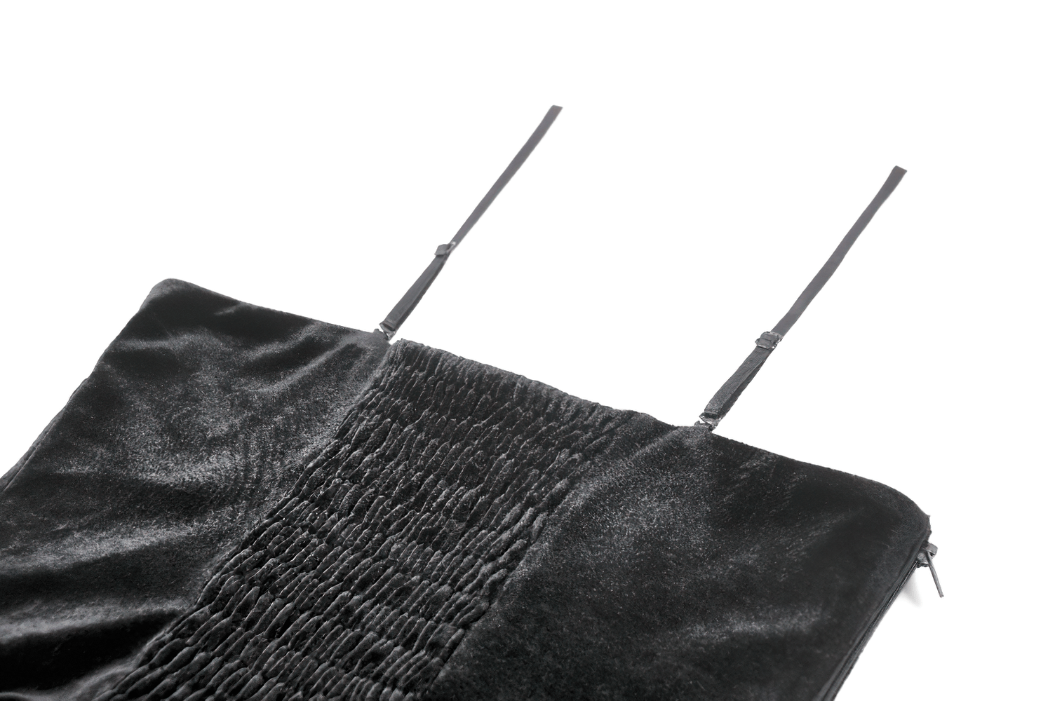 Damen Gothic Spitzen-Camisole mit Perlenbesatz und Rüschen