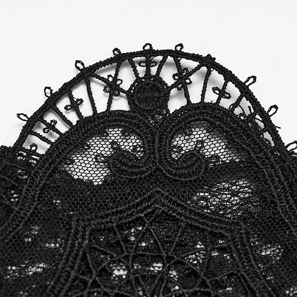 Bijou de main gothique en dentelle pour femme avec chaînes reliées aux bagues