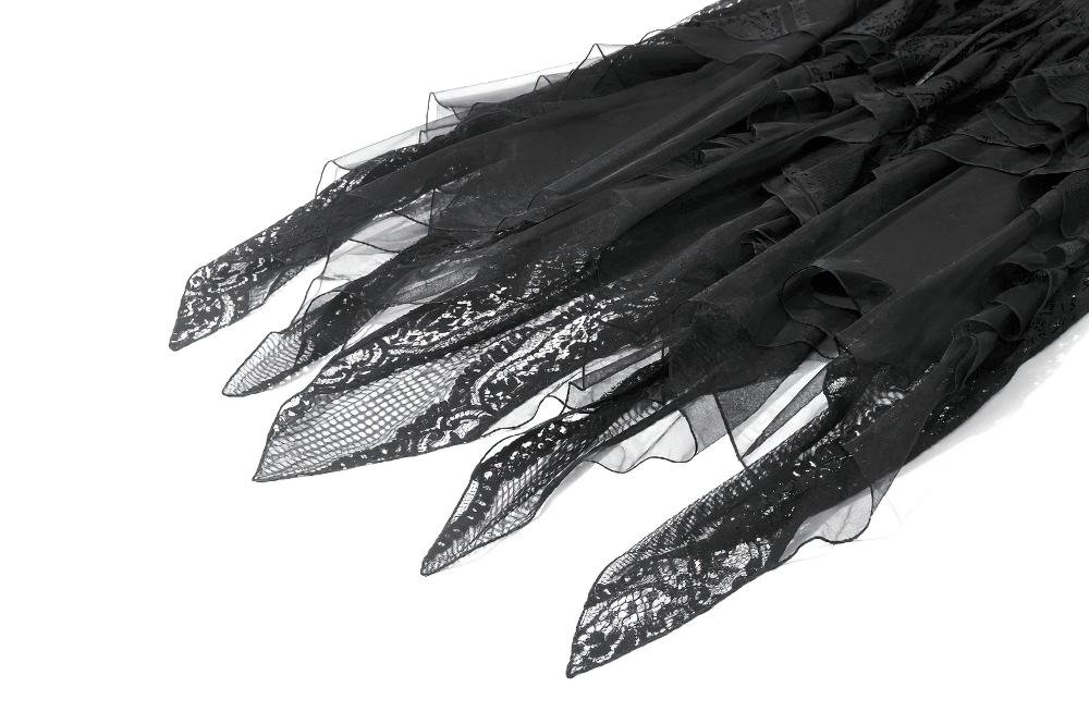 Women's Gothic Lace Handkerchief Skirt with Ruffles