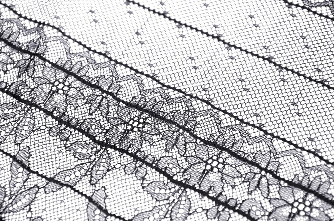 Intricate black lace fabric showcasing elegant floral patterns for gothic fashion.