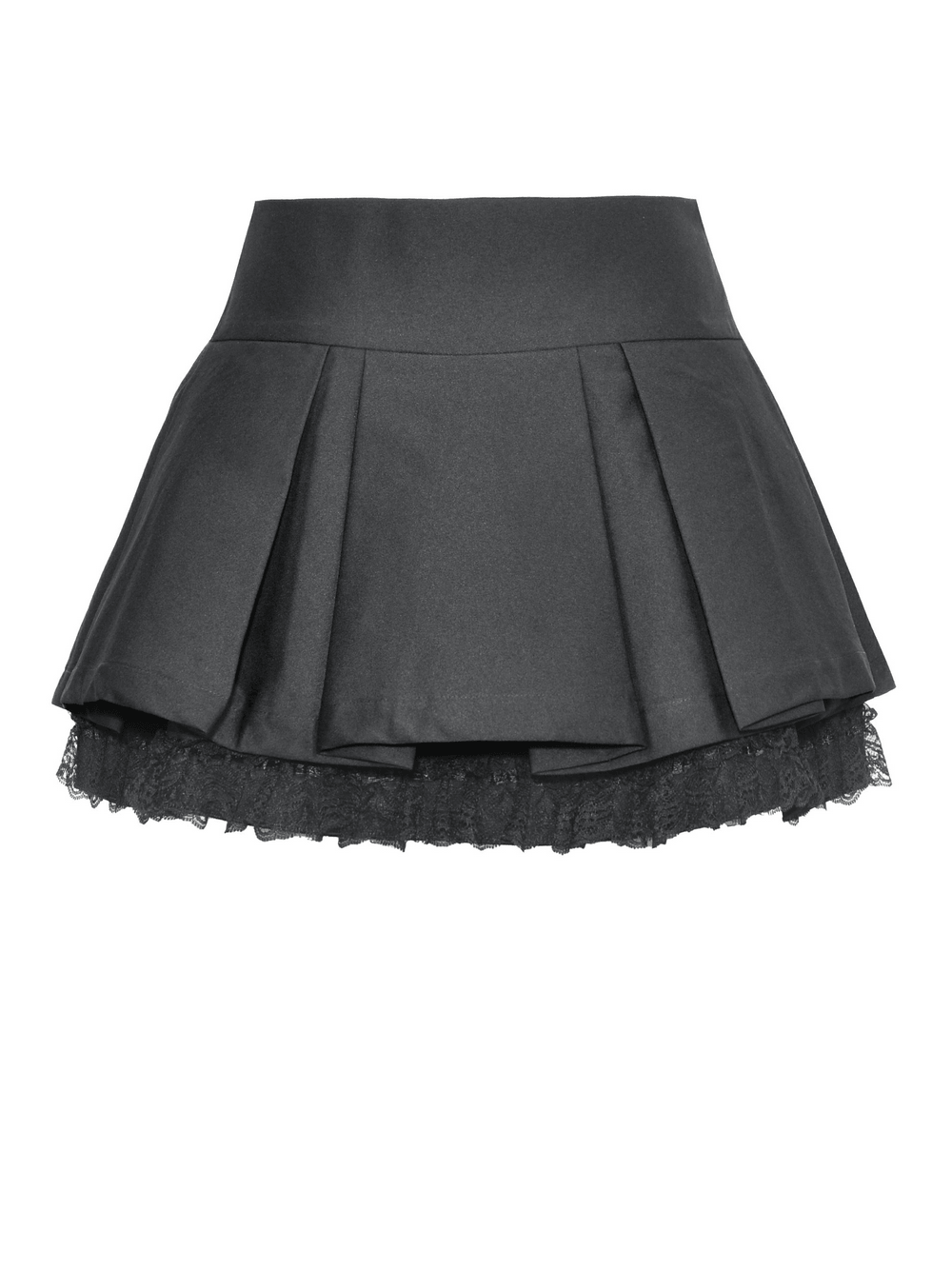 Women's Gothic Pleated Lace Belted Mini Skirt