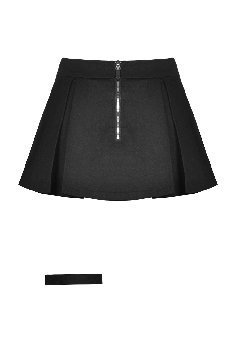 Women's Gothic pleated mini skirt with cross detailing and zipper, perfect for edgy casual style.