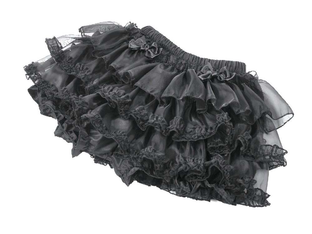 Damen Gothic Rüschen-Bloomers mit Satin-Schleifen