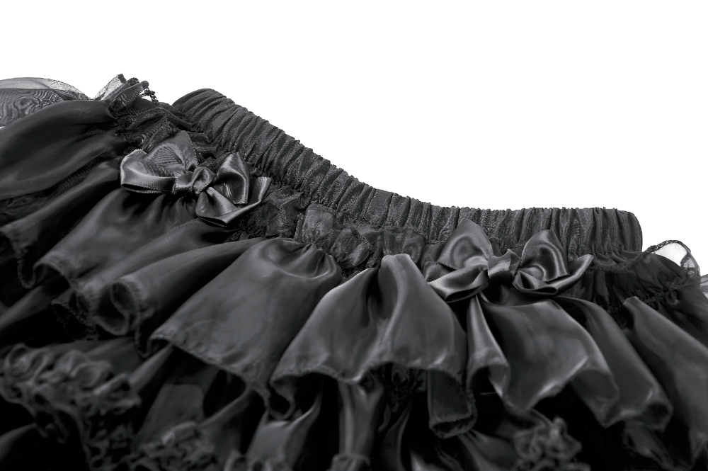 Damen Gothic Rüschen-Bloomers mit Satin-Schleifen
