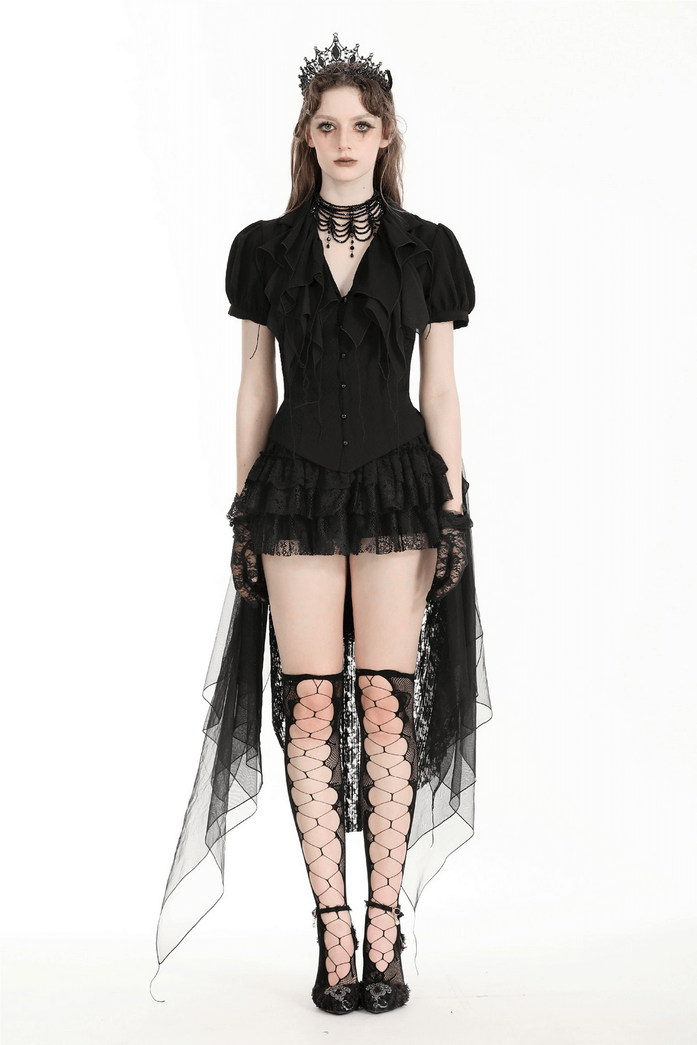 Women's Gothic Skirt Support with Bird-Like Tail