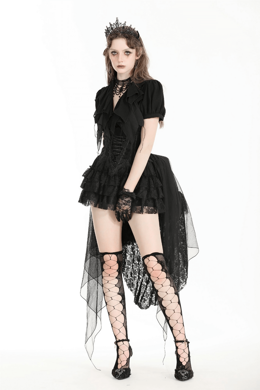 Women's Gothic Skirt Support with Bird-Like Tail