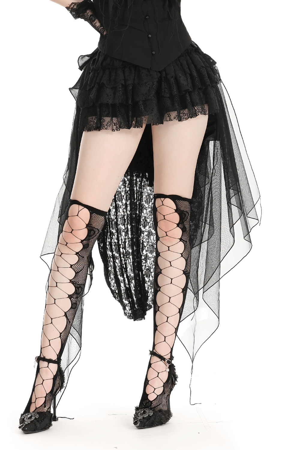 Women's Gothic Skirt Support with Bird-Like Tail