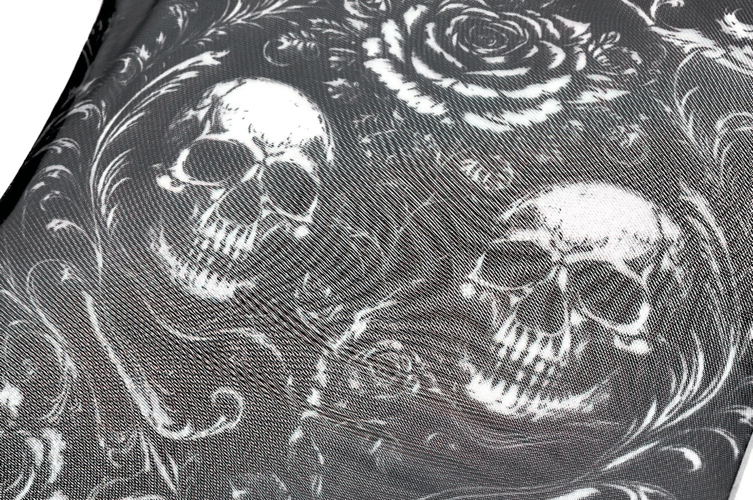 Women's Gothic Skull and Rose Mesh Long Sleeve Sheer Top, black sheer gothic skull and rose print with long sleeves