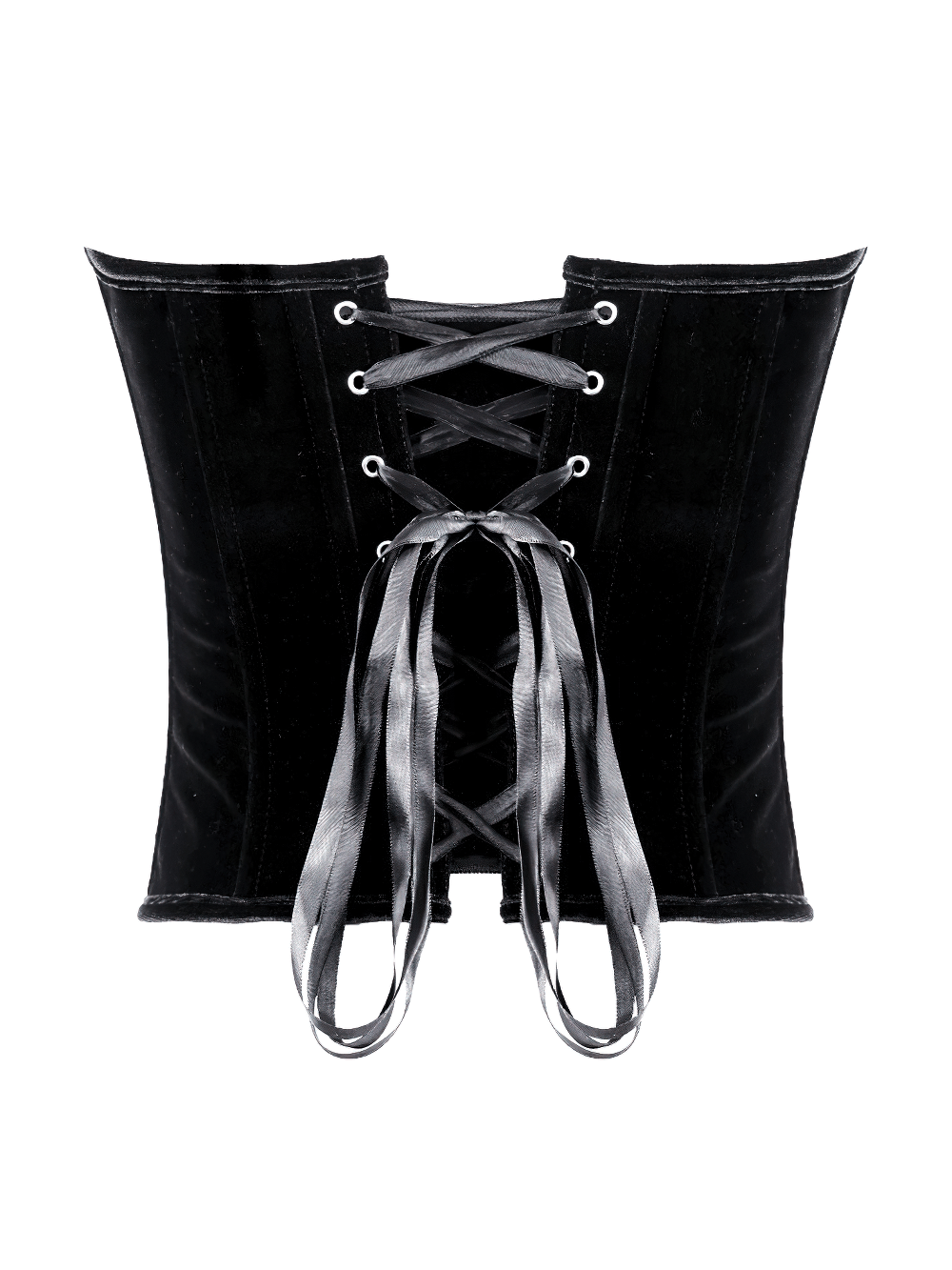 Women's Gothic Velvet Corset with Burgundy Panels showcasing elegant lace-up back and rich velvet texture.