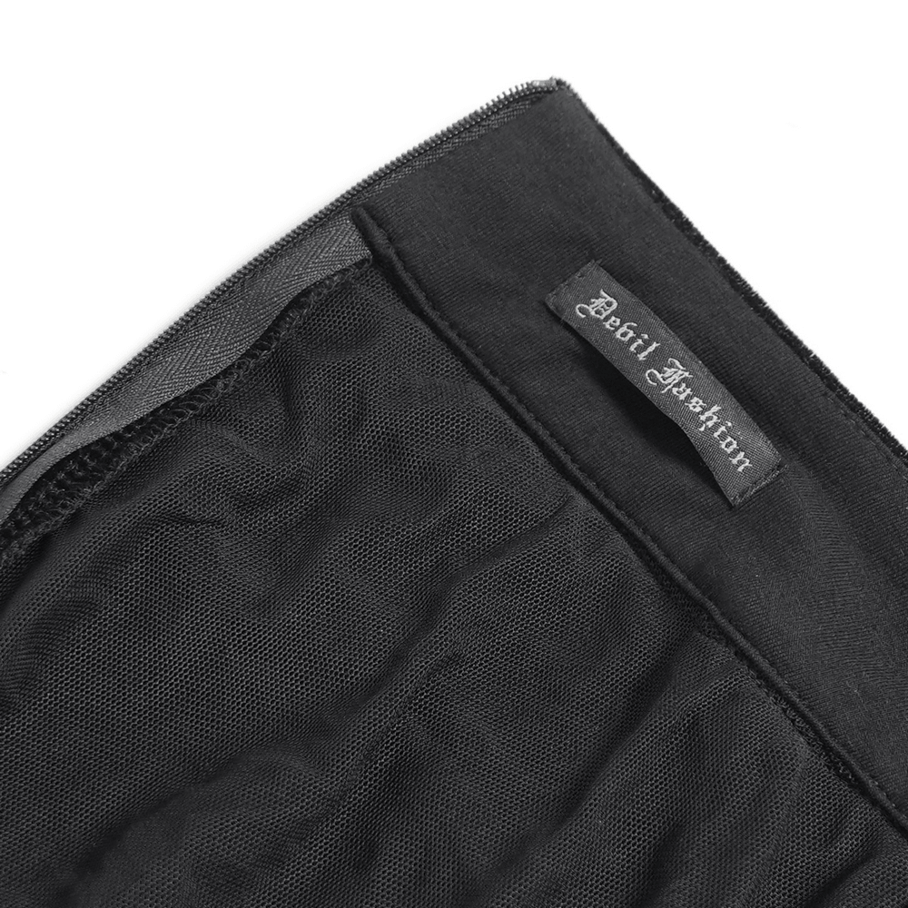 Asymmetrischer Rock mit Ringen und ausgefranstem Saum für Damen
