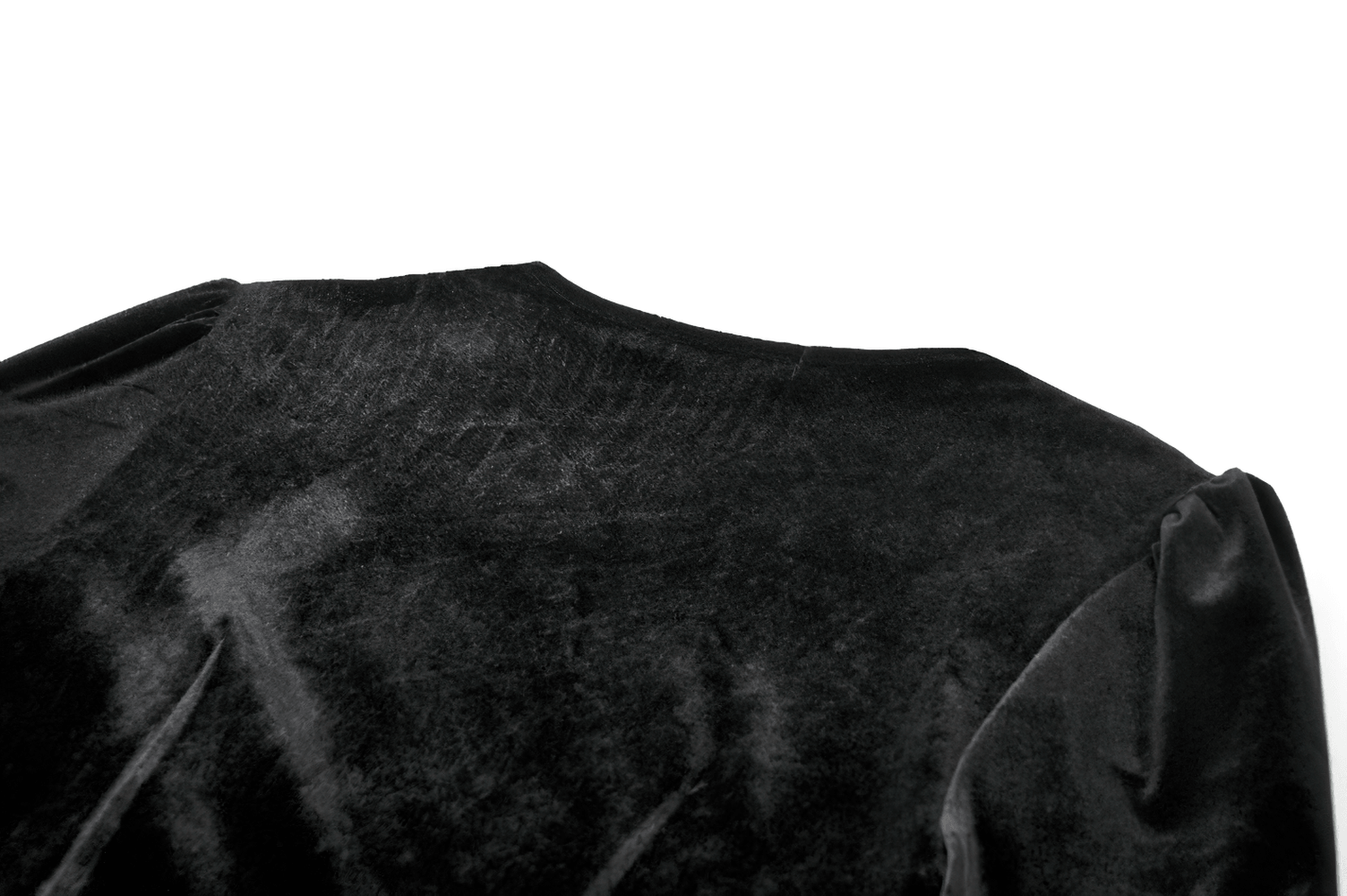 Back view of Women's Gothic Velvet Maxi Dress with Lace Bell Sleeves showcasing the luxurious velvet fabric.