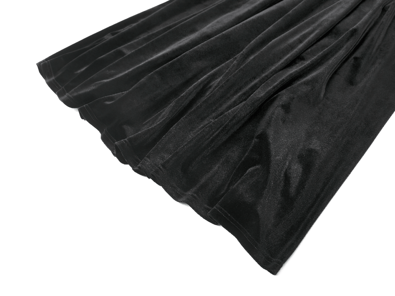 Women's Gothic Velvet Maxi Dress with Lace Bell Sleeves showcasing luxurious black velvet fabric.