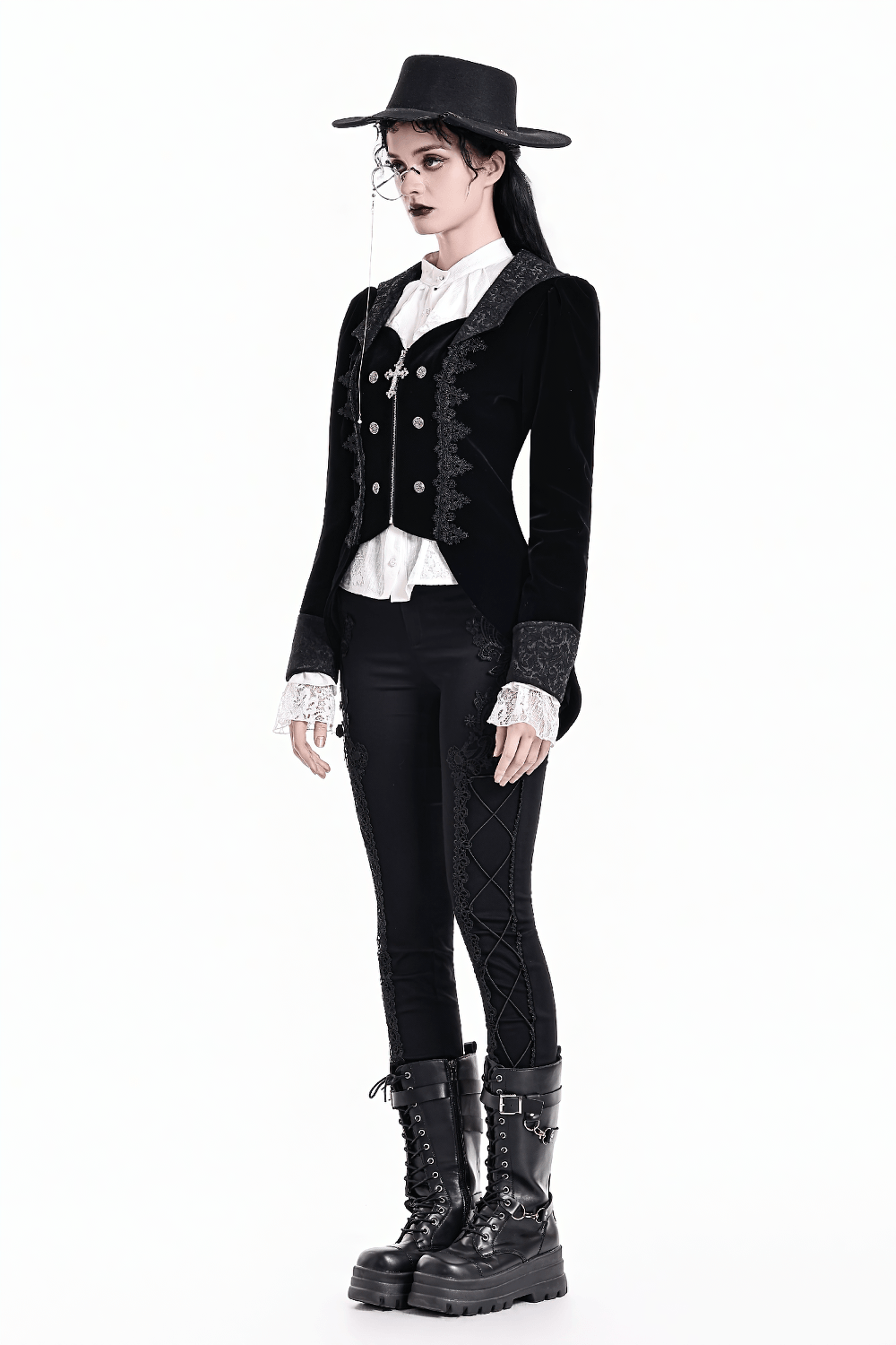 Top corset avec appliqué en dentelle et laçage réglable au dos