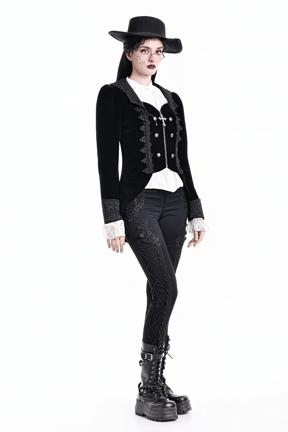 Top corset avec appliqué en dentelle et laçage réglable au dos