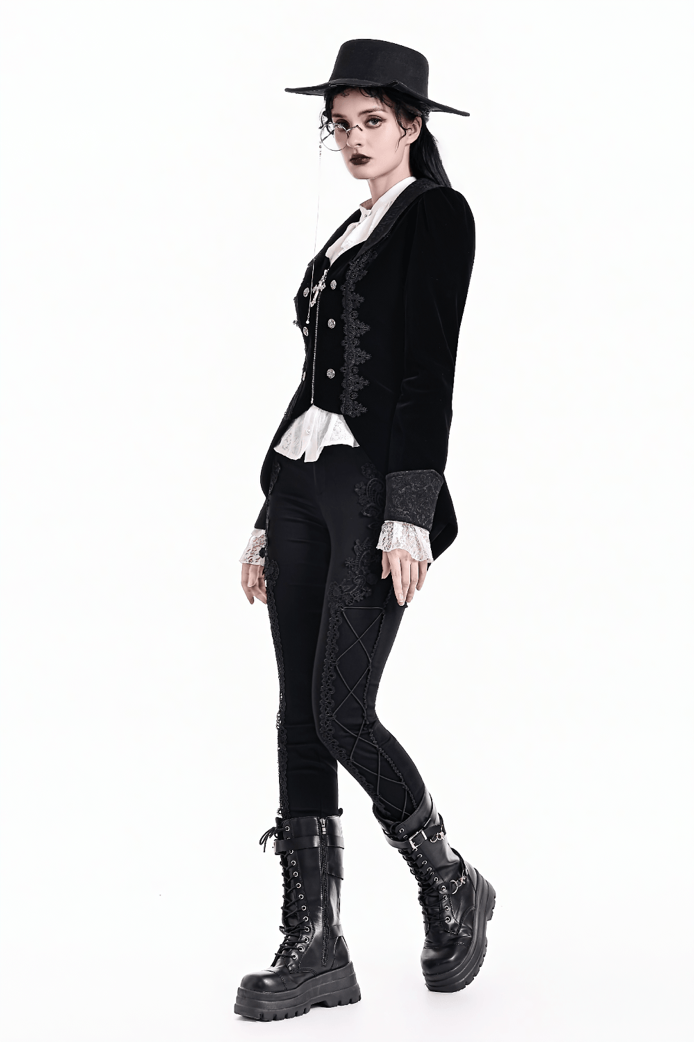 Top corset avec appliqué en dentelle et laçage réglable au dos