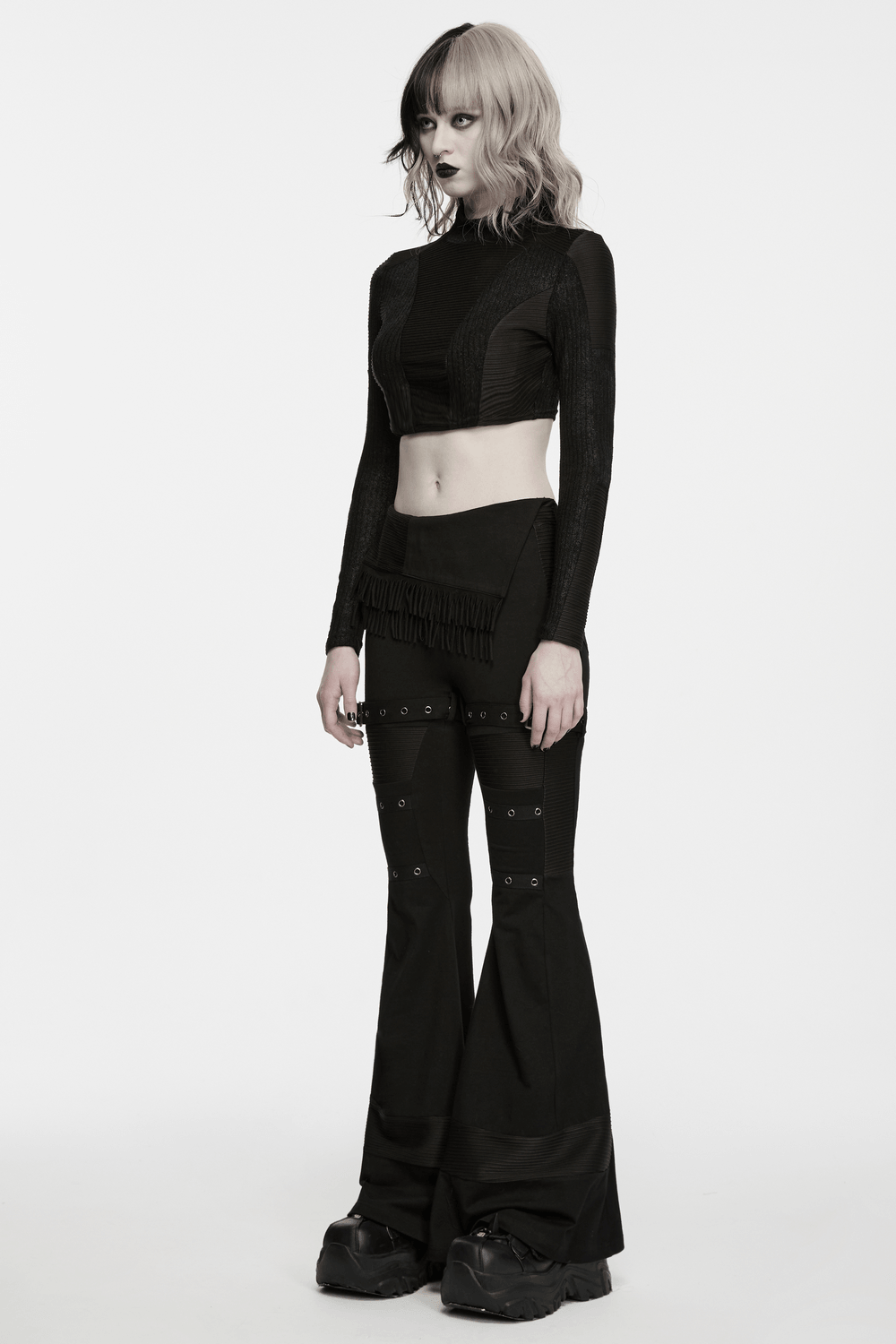 Women's Gothic Wasteland Flared Strap Trousers