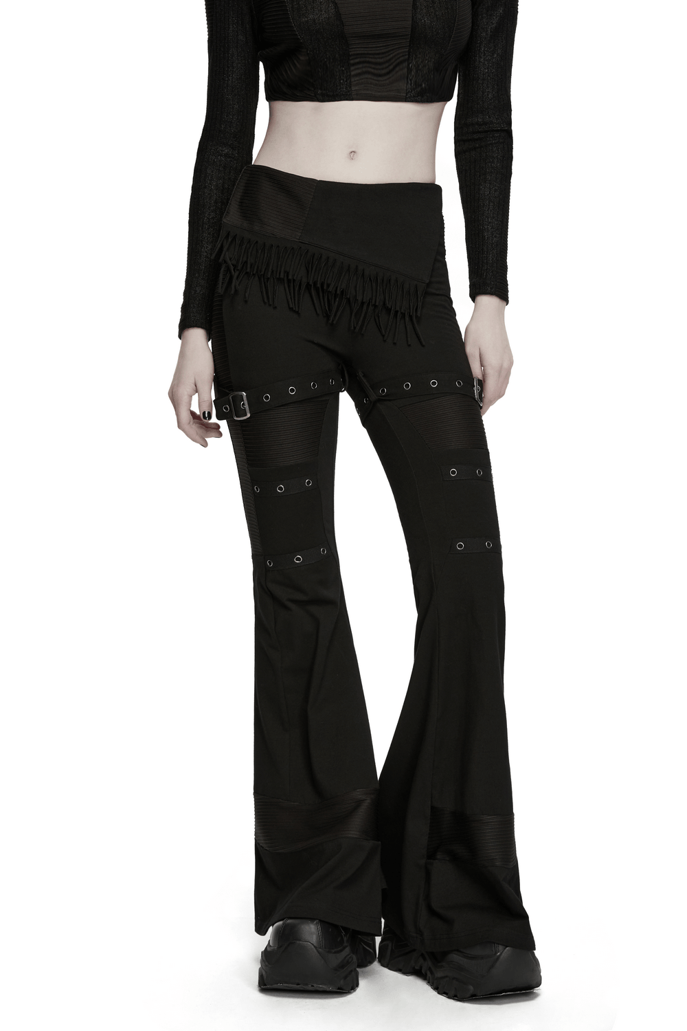 Women's Gothic Wasteland Flared Strap Trousers