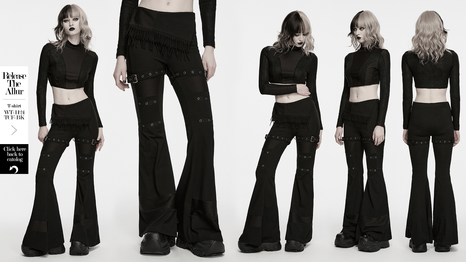 Women's Gothic Wasteland Flared Strap Trousers