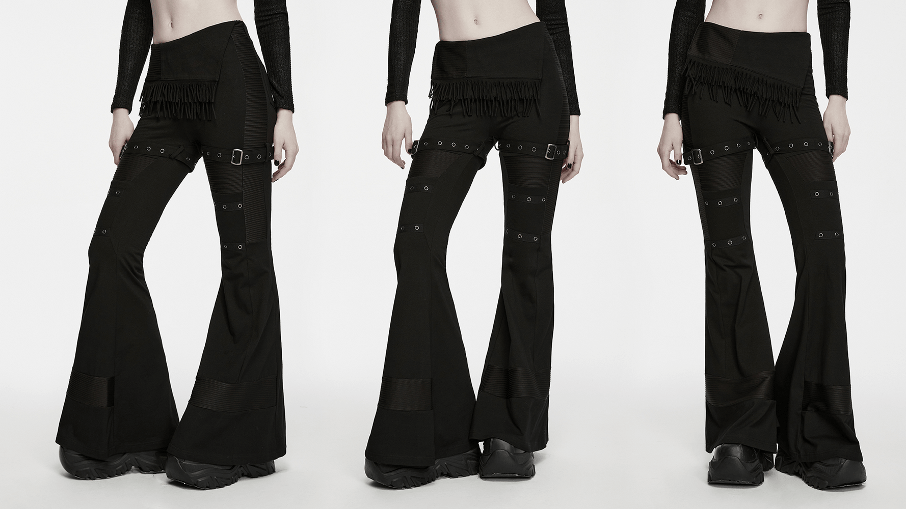 Women's Gothic Wasteland Flared Strap Trousers