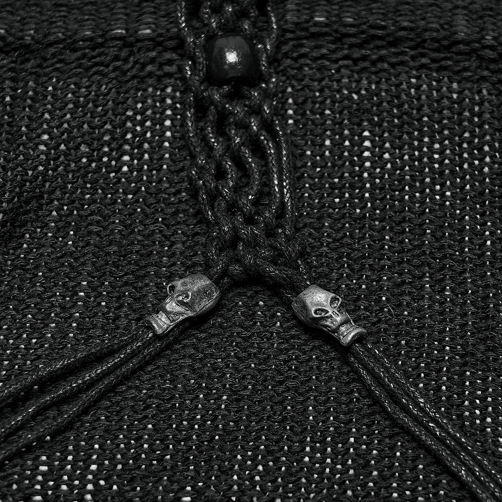 Crop top court en maille à capuche Wasteland gothique pour femme