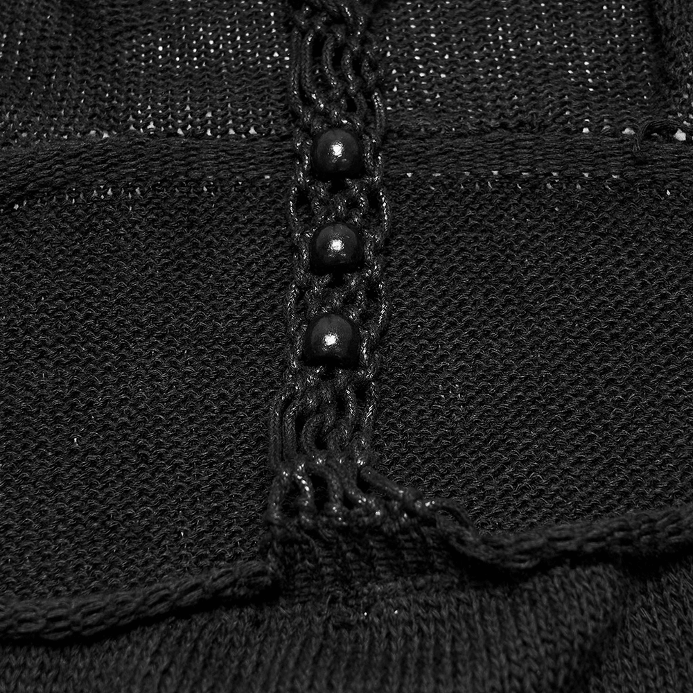 Crop top court en maille à capuche Wasteland gothique pour femme