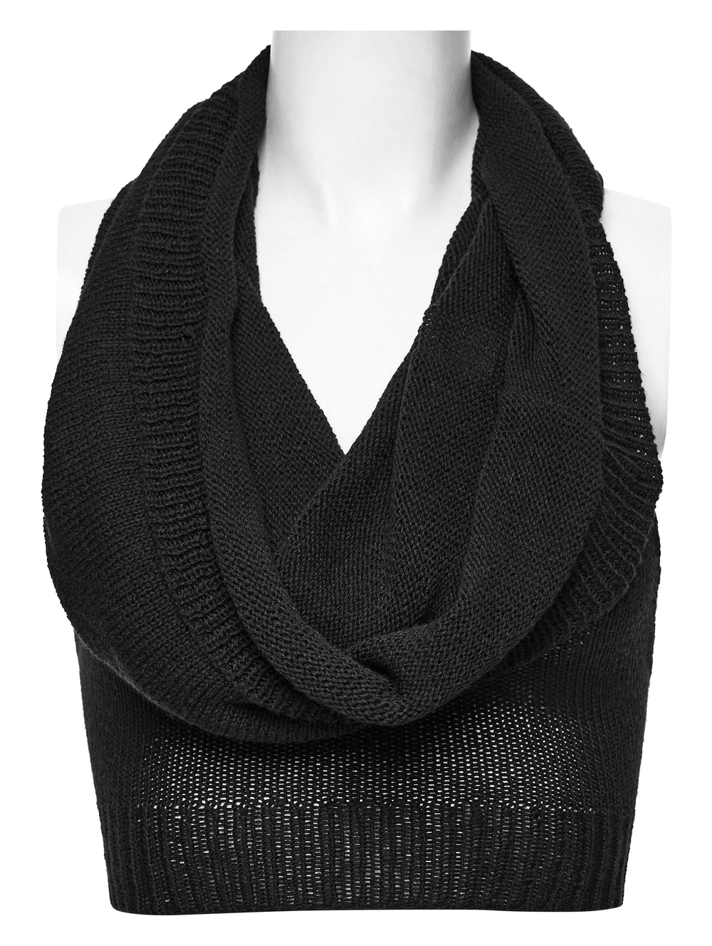 Crop top court en maille à capuche Wasteland gothique pour femme