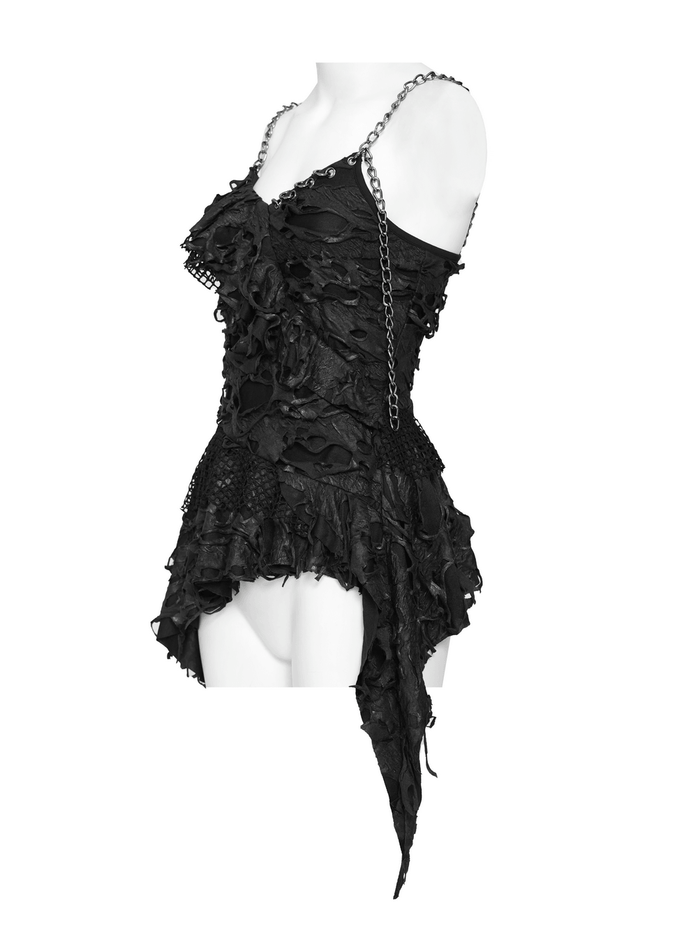 Verzierte Gothic-Bluse mit Spitze und Rüschenmanschetten