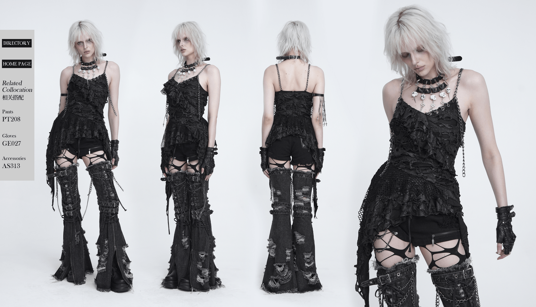 Verzierte Gothic-Bluse mit Spitze und Rüschenmanschetten