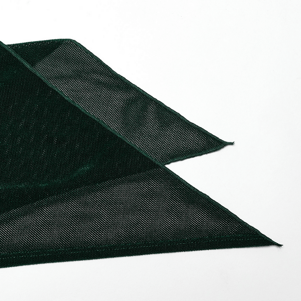 Close-up of translucent green fabric, showcasing its mesh texture and layered style for fashion designs.