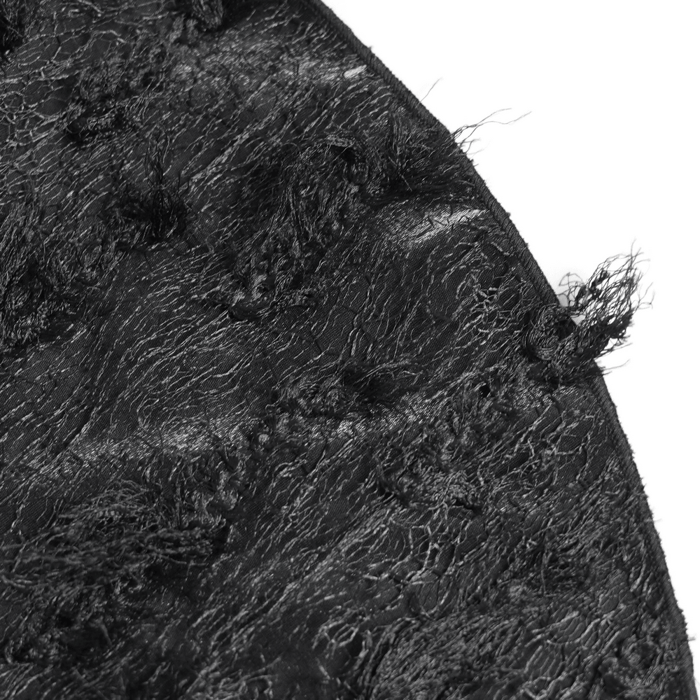 Close-up of the ornate jacquard texture on the Women's Halter Corset Mini Dress with Lace Trim Detail.